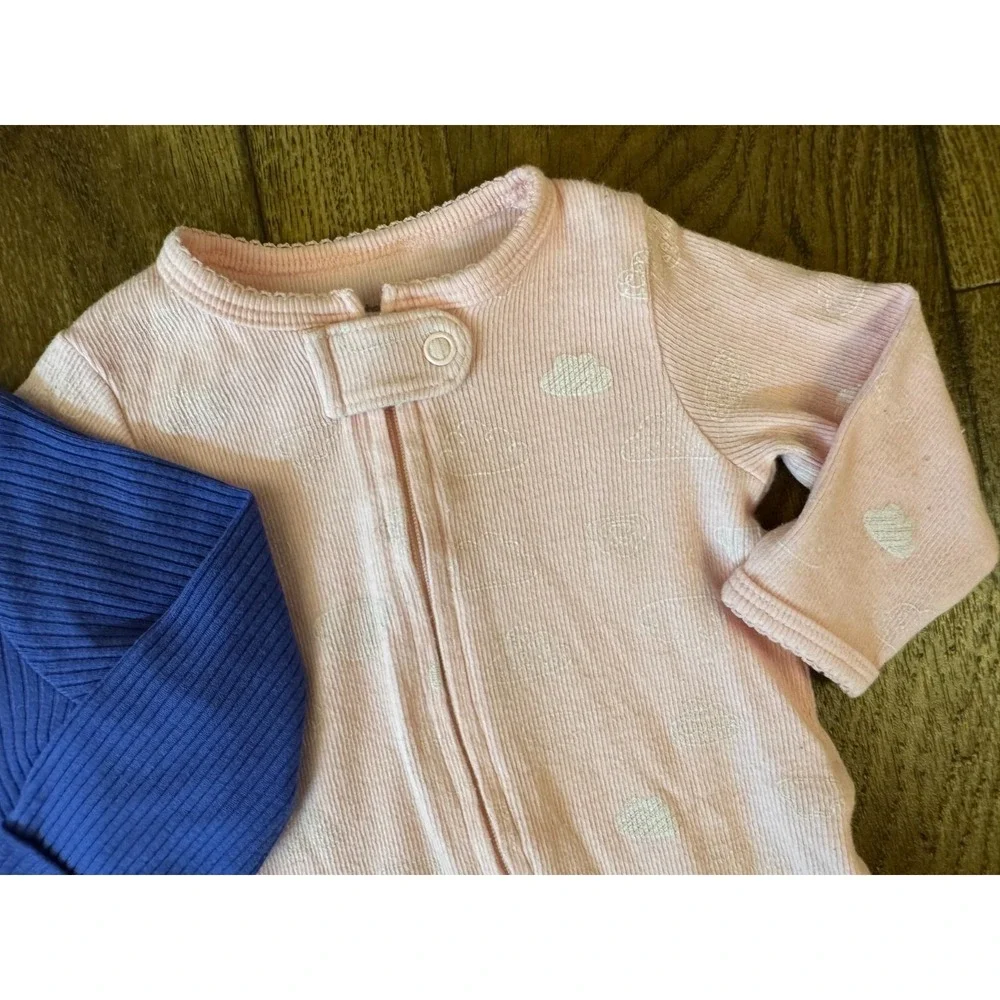 Carters Sleepers Girl 3 Months Lot Rompers Outfits‎ Sleep N Plays Bundle Ruffle